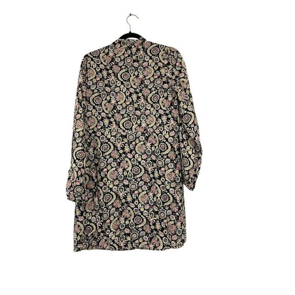 Boden Womens Mini Dress Tie neck UK 12 US 8 Black Floral Tropic charm D0440 NWT - Picture 3 of 12